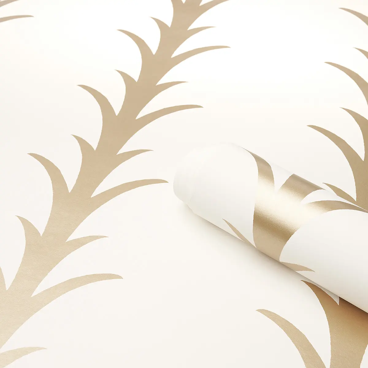 ACANTHUS STRIPE_ GOLD ON IVORY