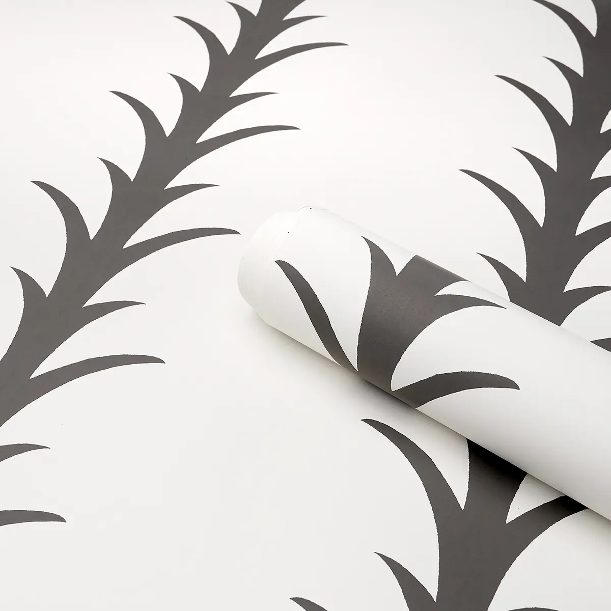 ACANTHUS STRIPE_ CARBON ON IVORY
