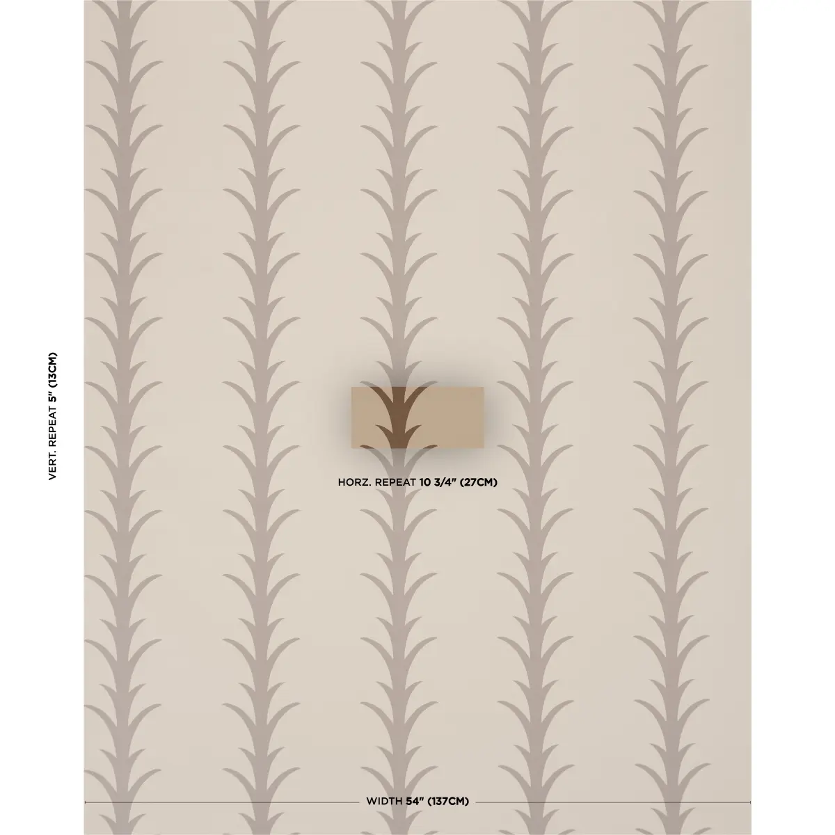 ACANTHUS STRIPE_ BROWN ON BEIGE