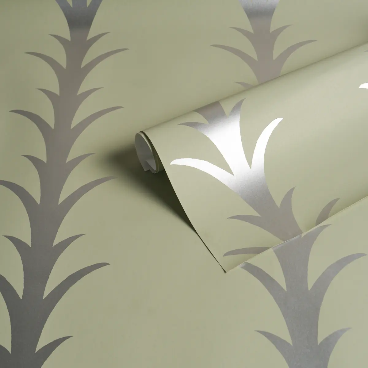 ACANTHUS STRIPE_ METALLIC ON SAGE