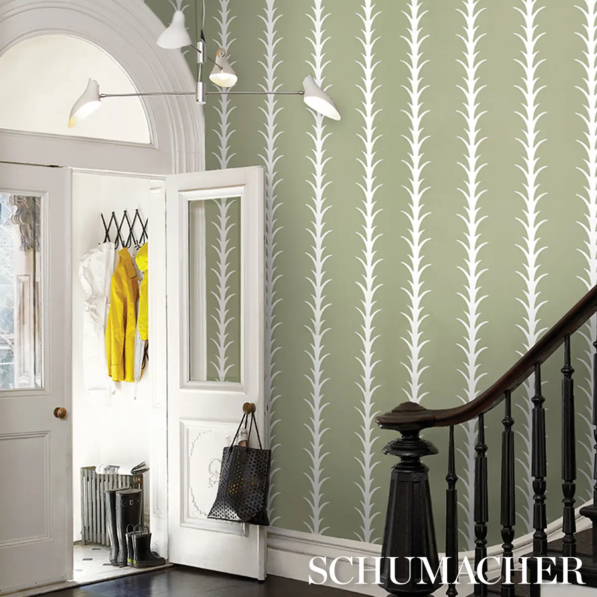 ACANTHUS STRIPE_ METALLIC ON SAGE