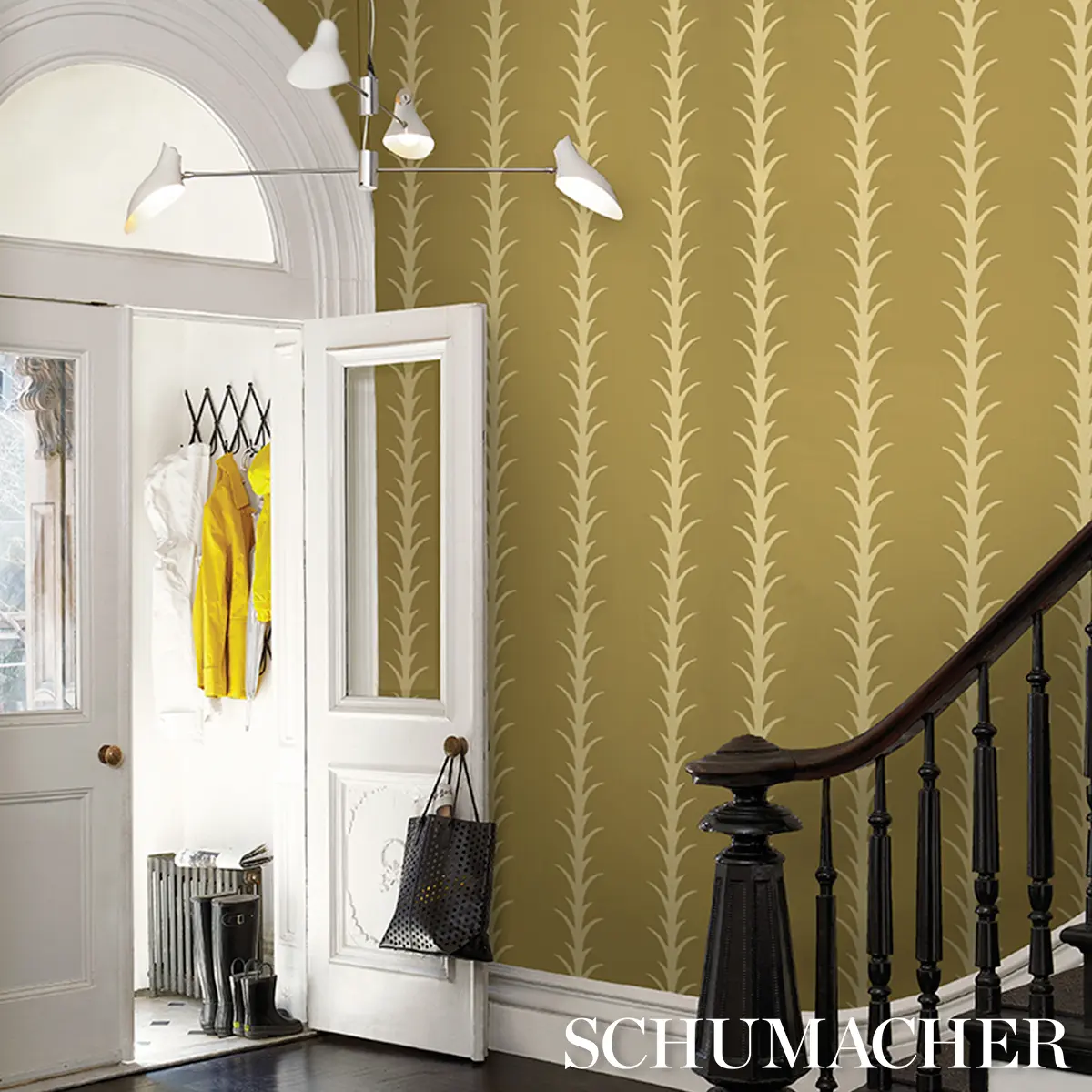 ACANTHUS STRIPE_ ANIS ON CHARTREUSE