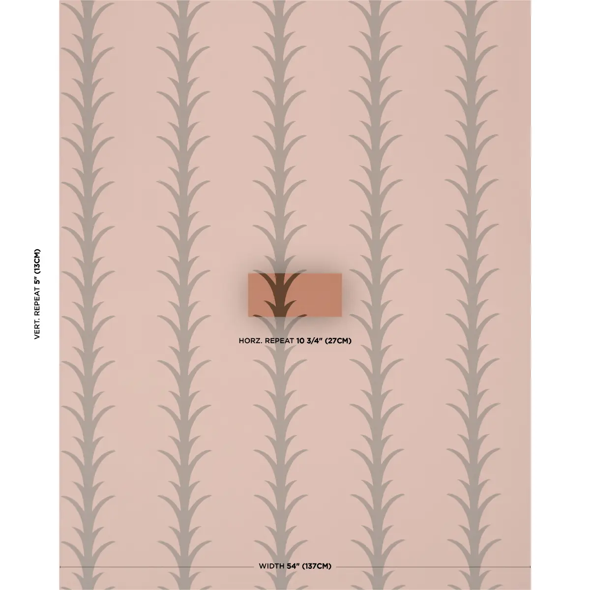 ACANTHUS STRIPE_ BROWN ON ROSEWOOD