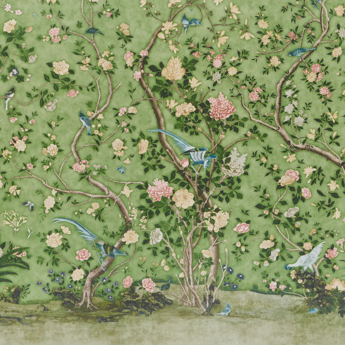 Les Oiseaux Panel Set_ APPLE GREEN