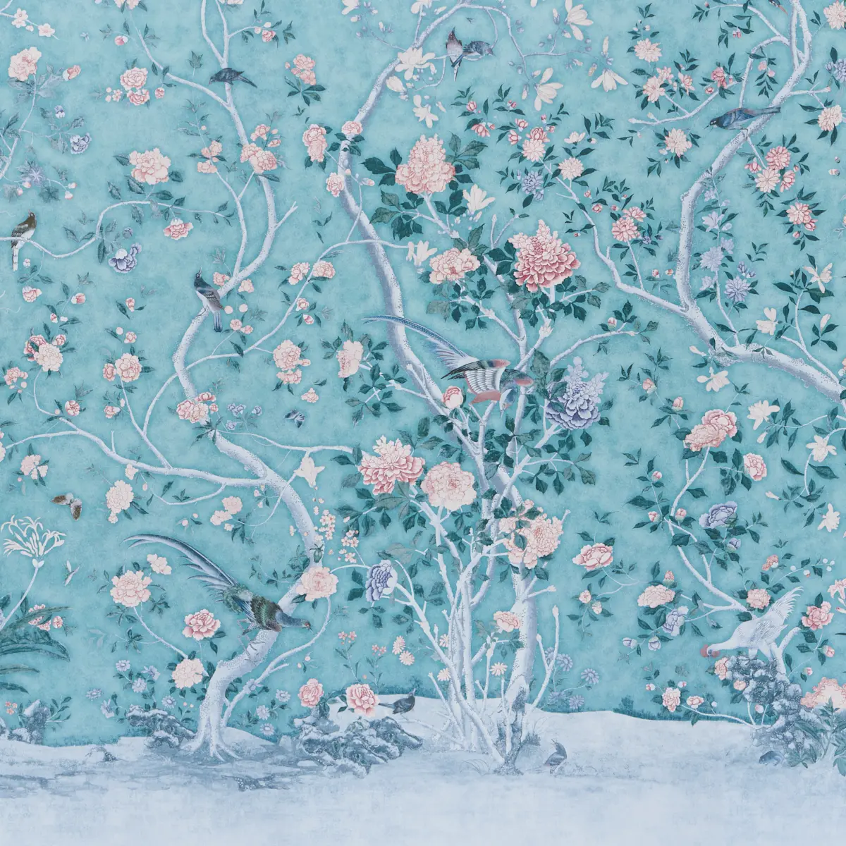 Les Oiseaux Panel Set_ BLUE TURQUOISE
