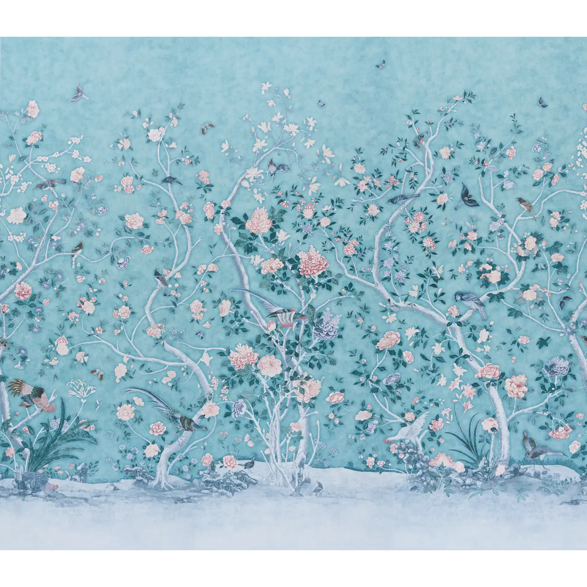 Les Oiseaux Panel Set_ BLUE TURQUOISE