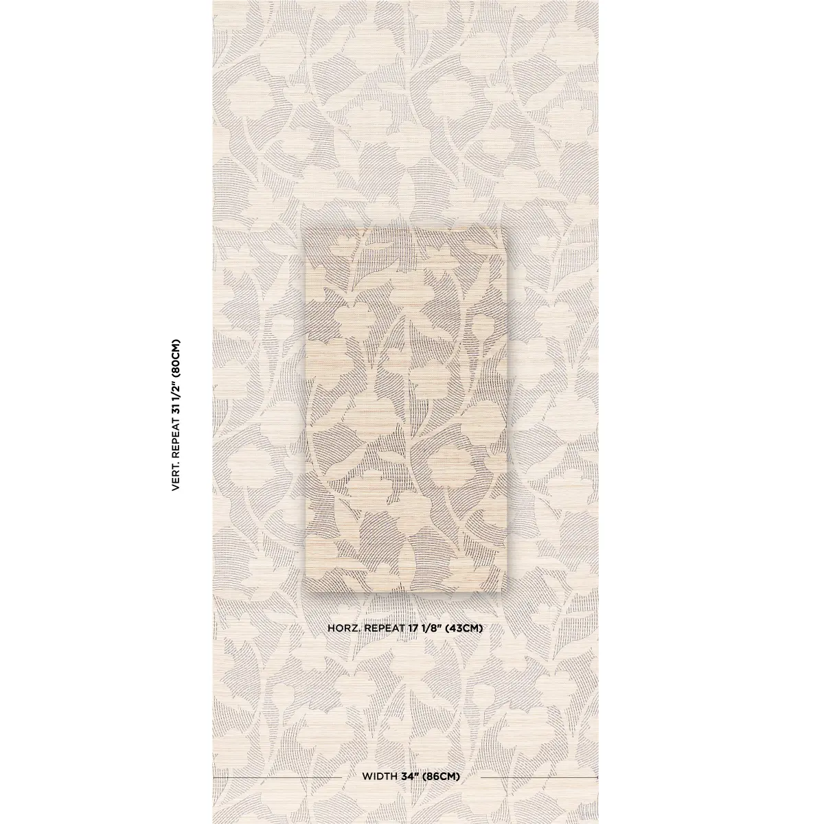 KANTHA EMBROIDERED FLOWER SISAL_ CARBON
