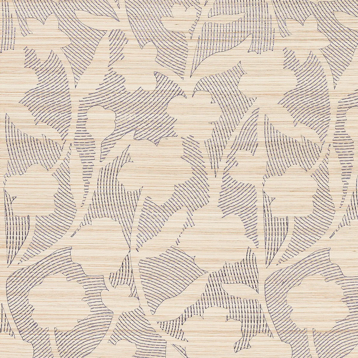 KANTHA EMBROIDERED FLOWER SISAL_ CARBON