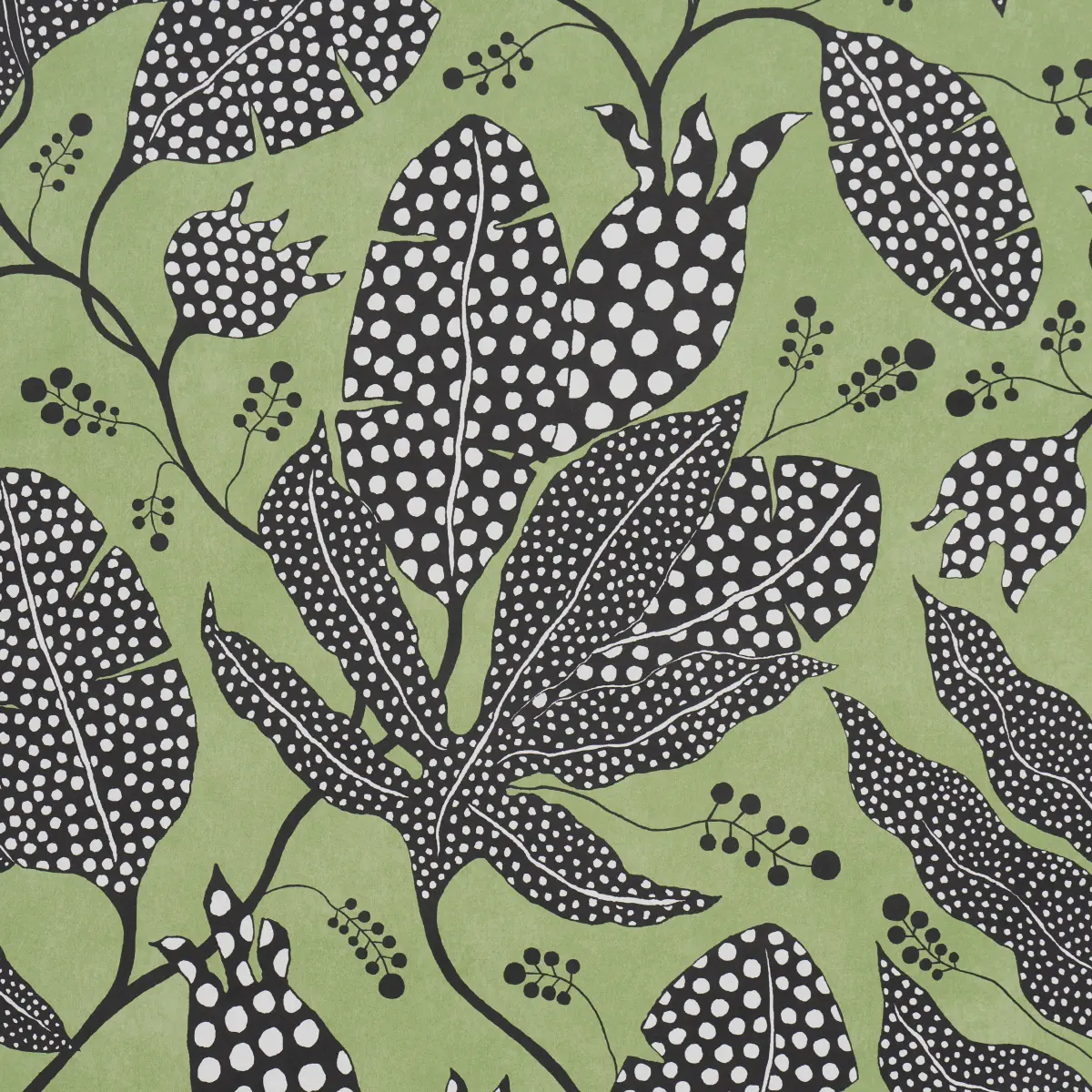 POLKA DOT JUNGLE_ BLACK & GREEN