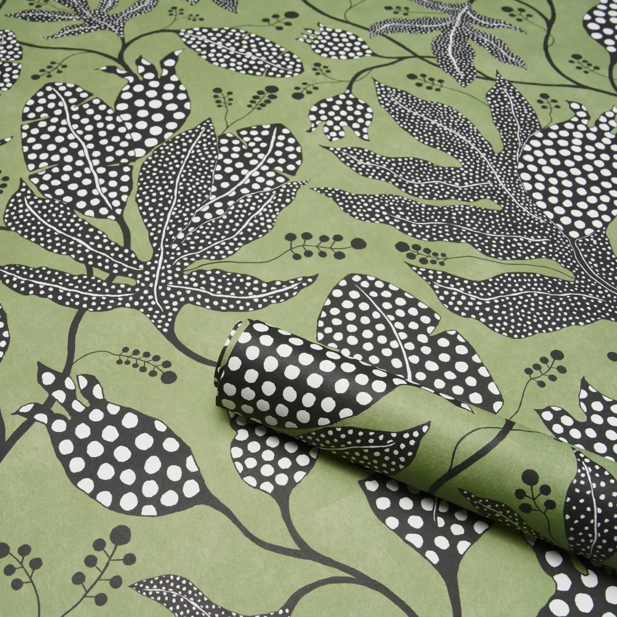 POLKA DOT JUNGLE_ BLACK & GREEN