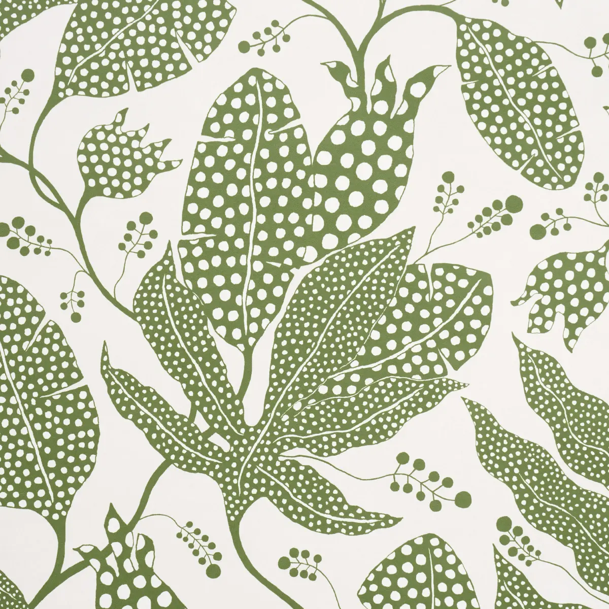 POLKA DOT JUNGLE_ GREEN & IVORY