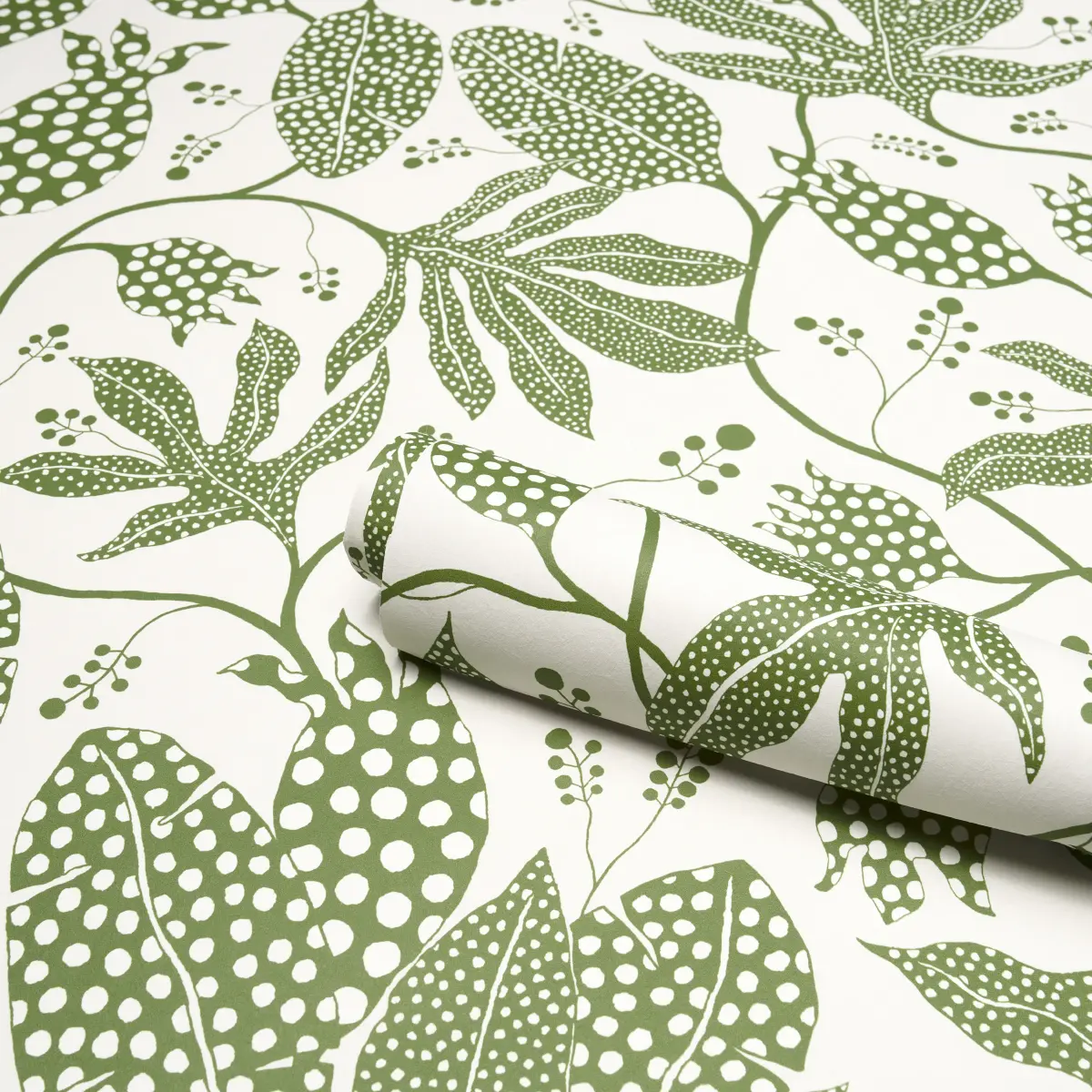 POLKA DOT JUNGLE_ GREEN & IVORY
