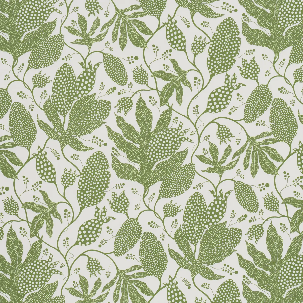 POLKA DOT JUNGLE_ GREEN & IVORY
