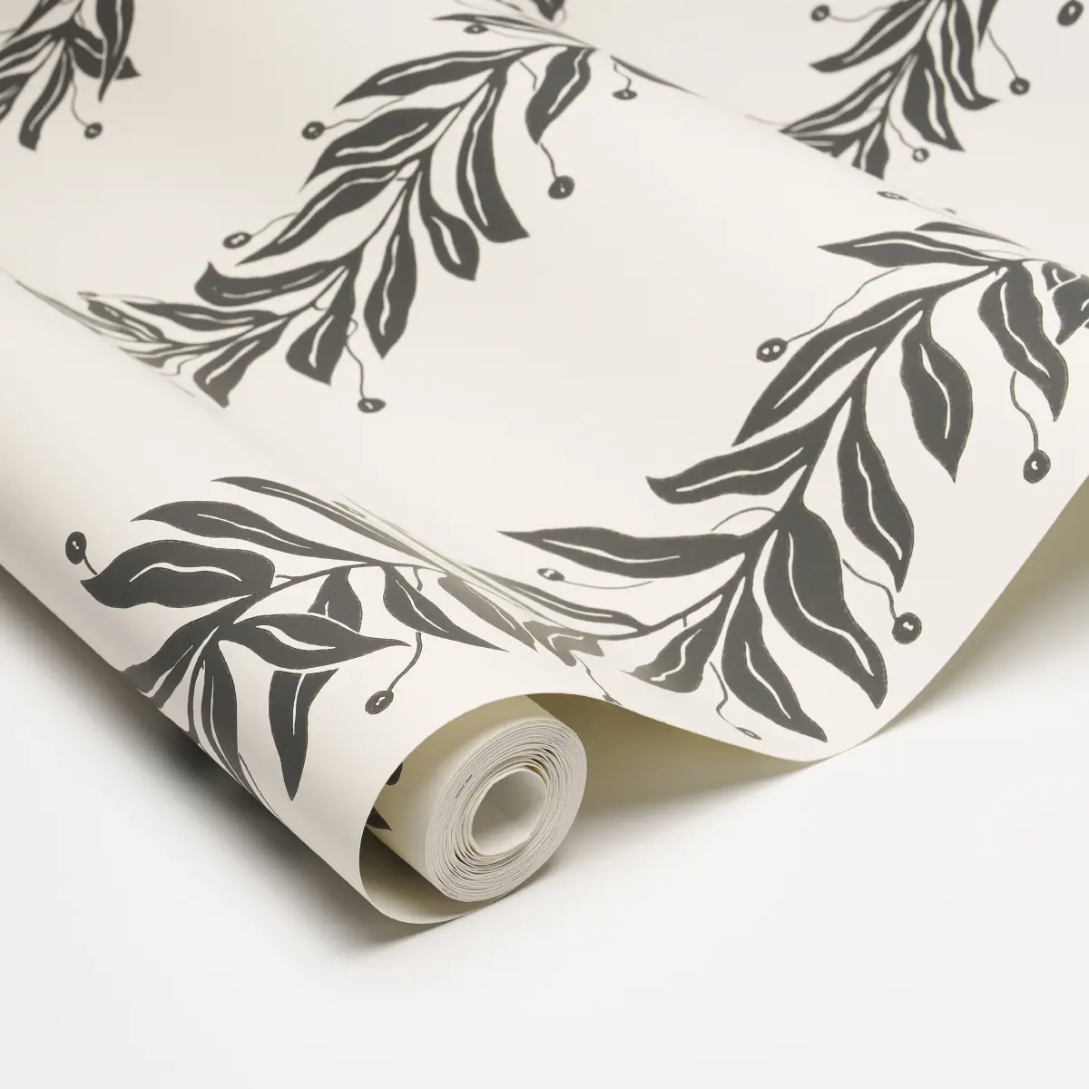 TENDRIL STRIPE_ BLACK & CREAM
