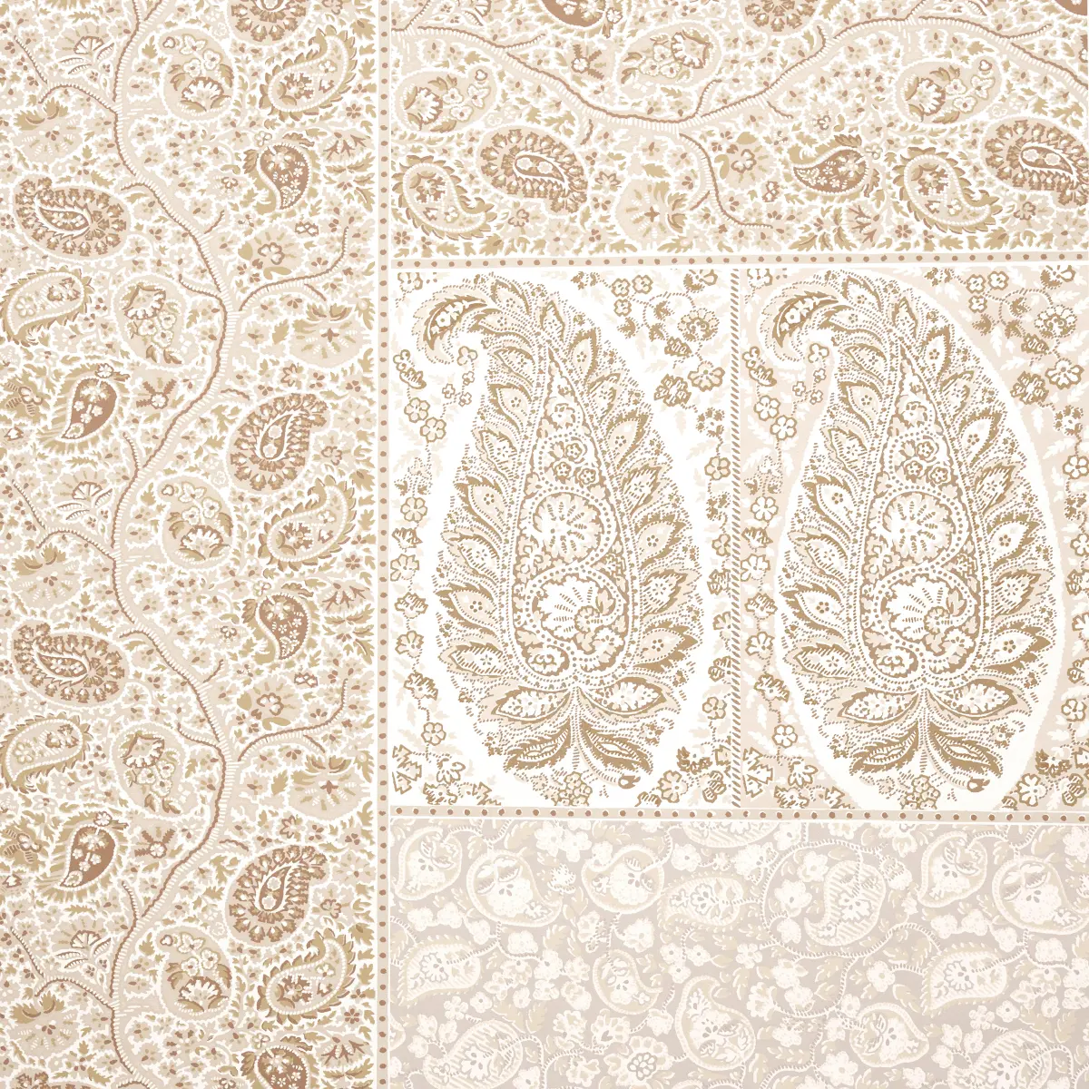 COLMERY PAISLEY PANEL SET_ PARCHMENT