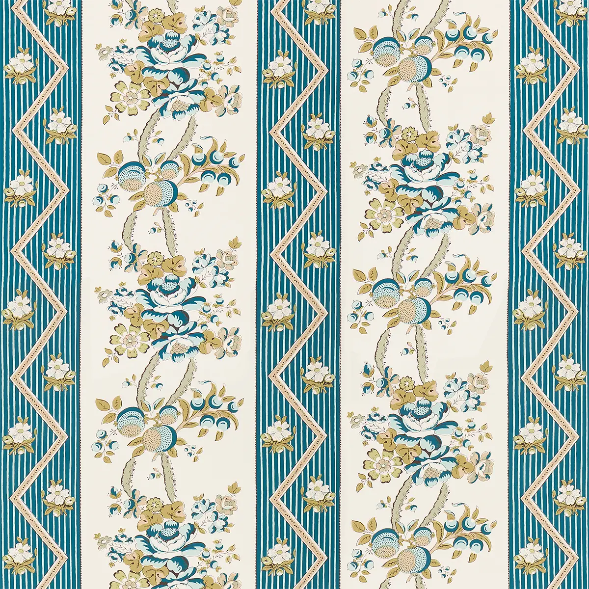 SYLVAIN FLORAL STRIPE_ TEAL