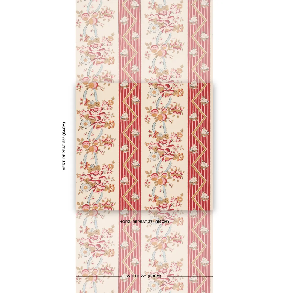 SYLVAIN FLORAL STRIPE_ ROUGE