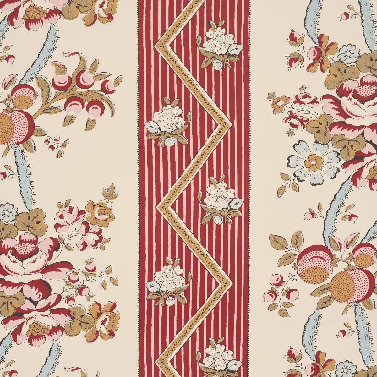 SYLVAIN FLORAL STRIPE_ ROUGE