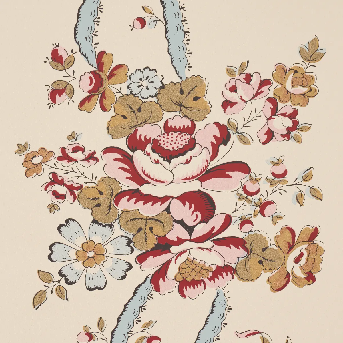SYLVAIN FLORAL STRIPE_ ROUGE
