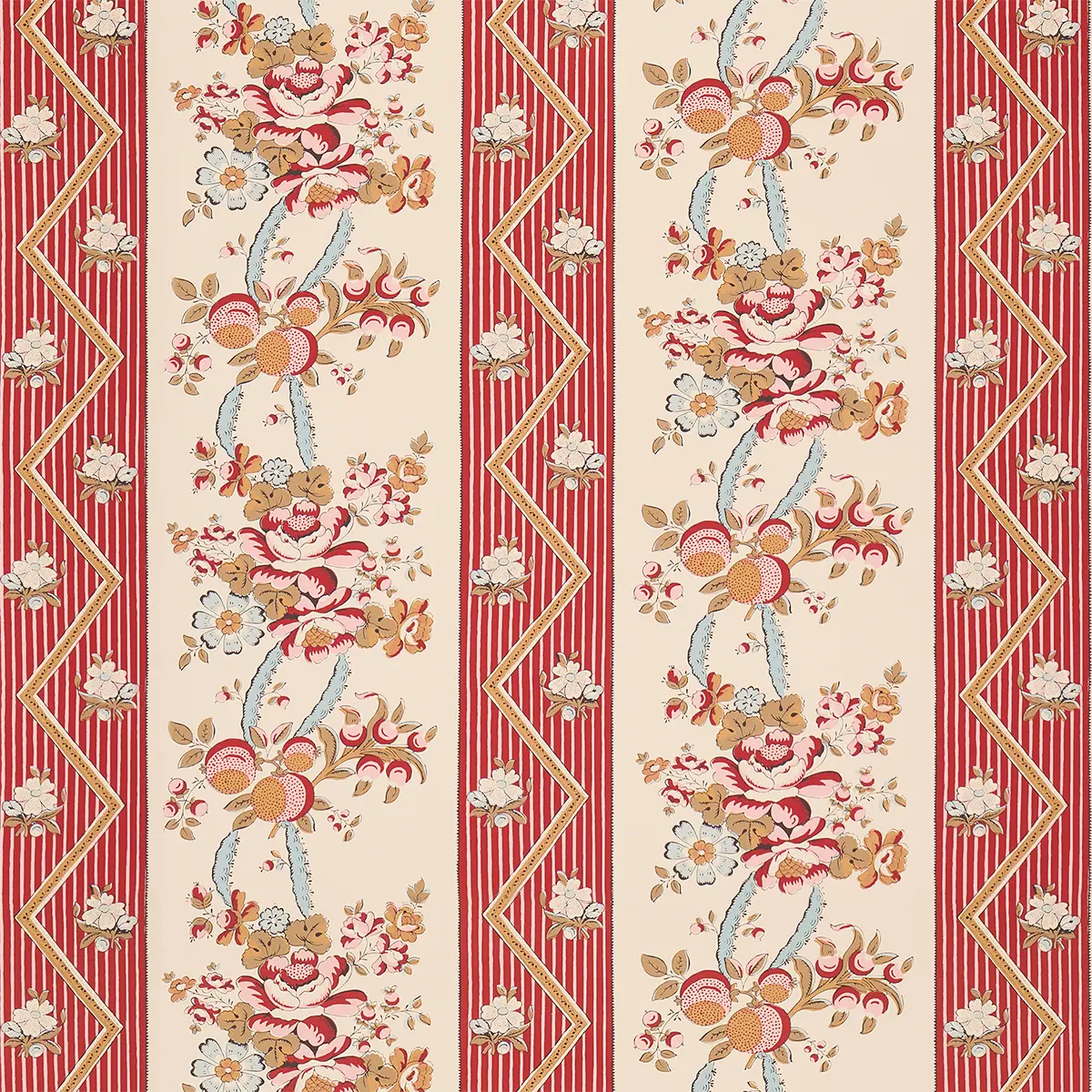 SYLVAIN FLORAL STRIPE_ ROUGE
