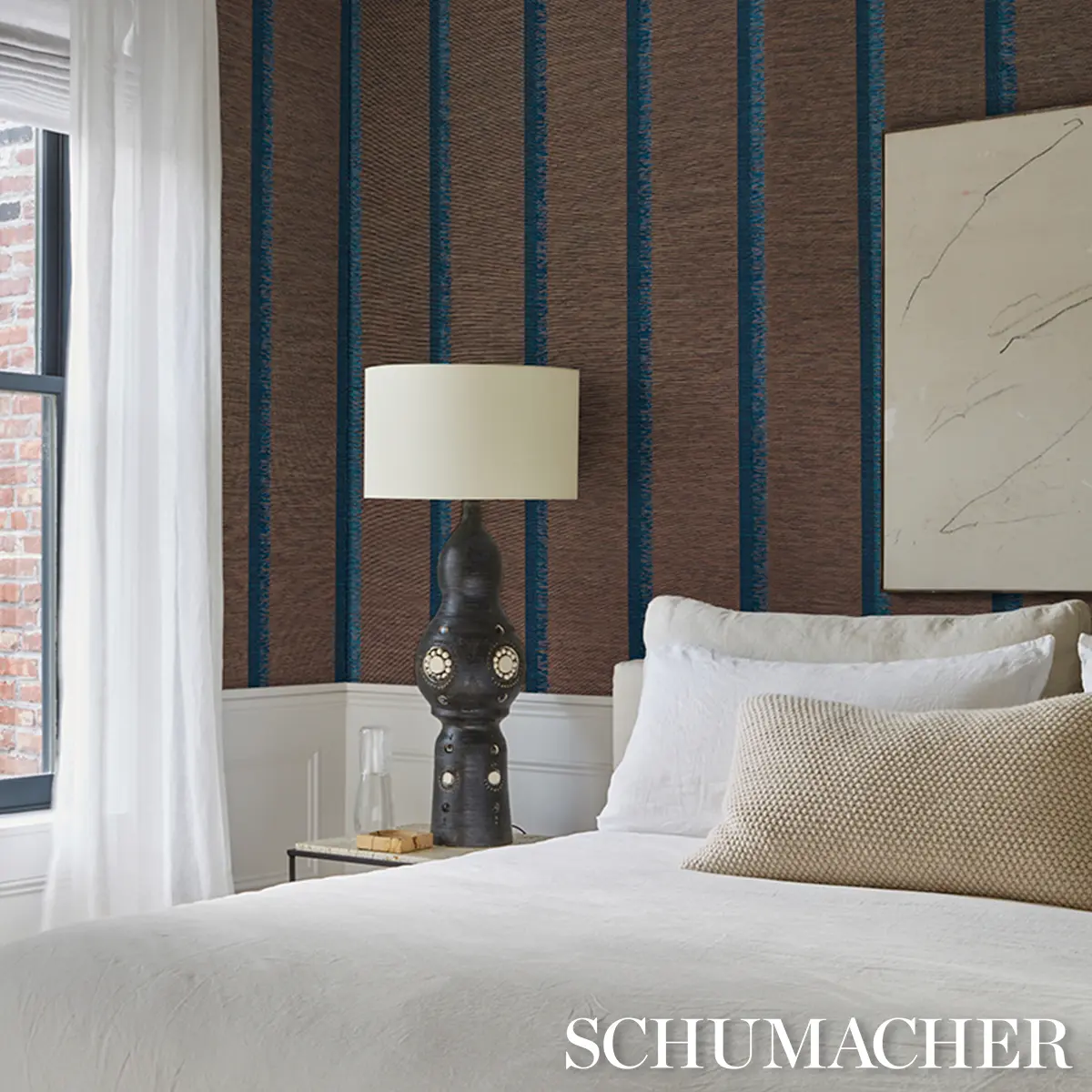 AXEL FRINGE WALLCOVERING_ PEACOCK/BROWN