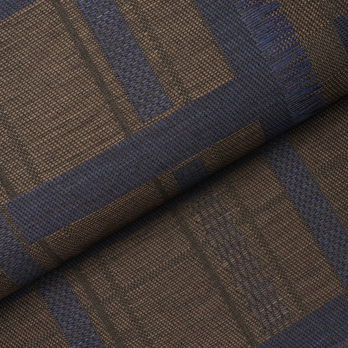 AXEL PLAID WALLCOVERING_ NAVY/ESPRESSO