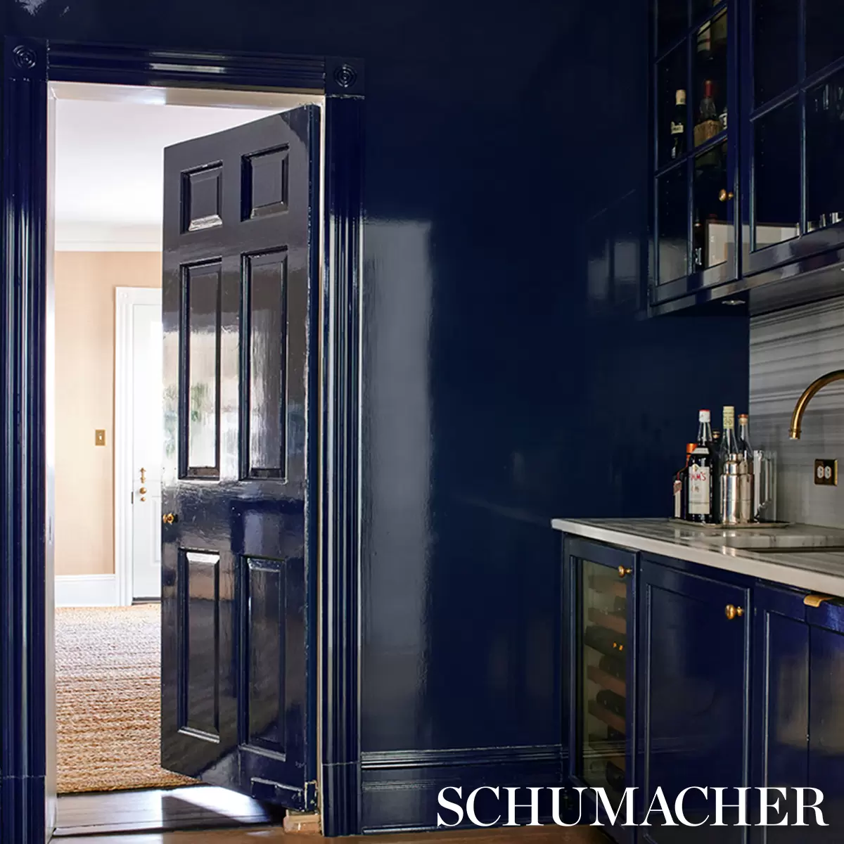 ACE FAUX LACQUER PERFORMANCE VINYL_ NAVY