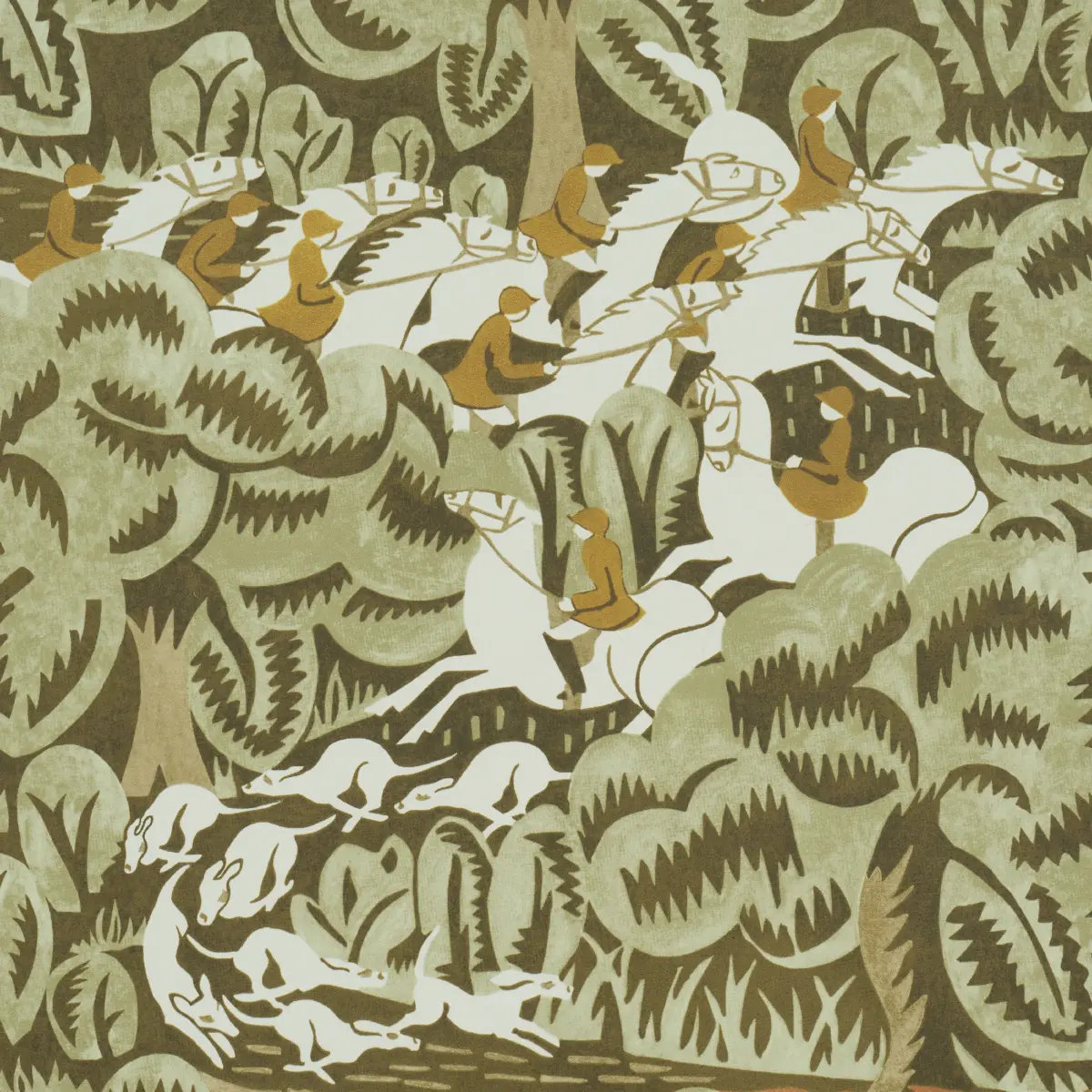 Margaret Schloeman's Fox Chase_ SAGE & SOFT BROWN