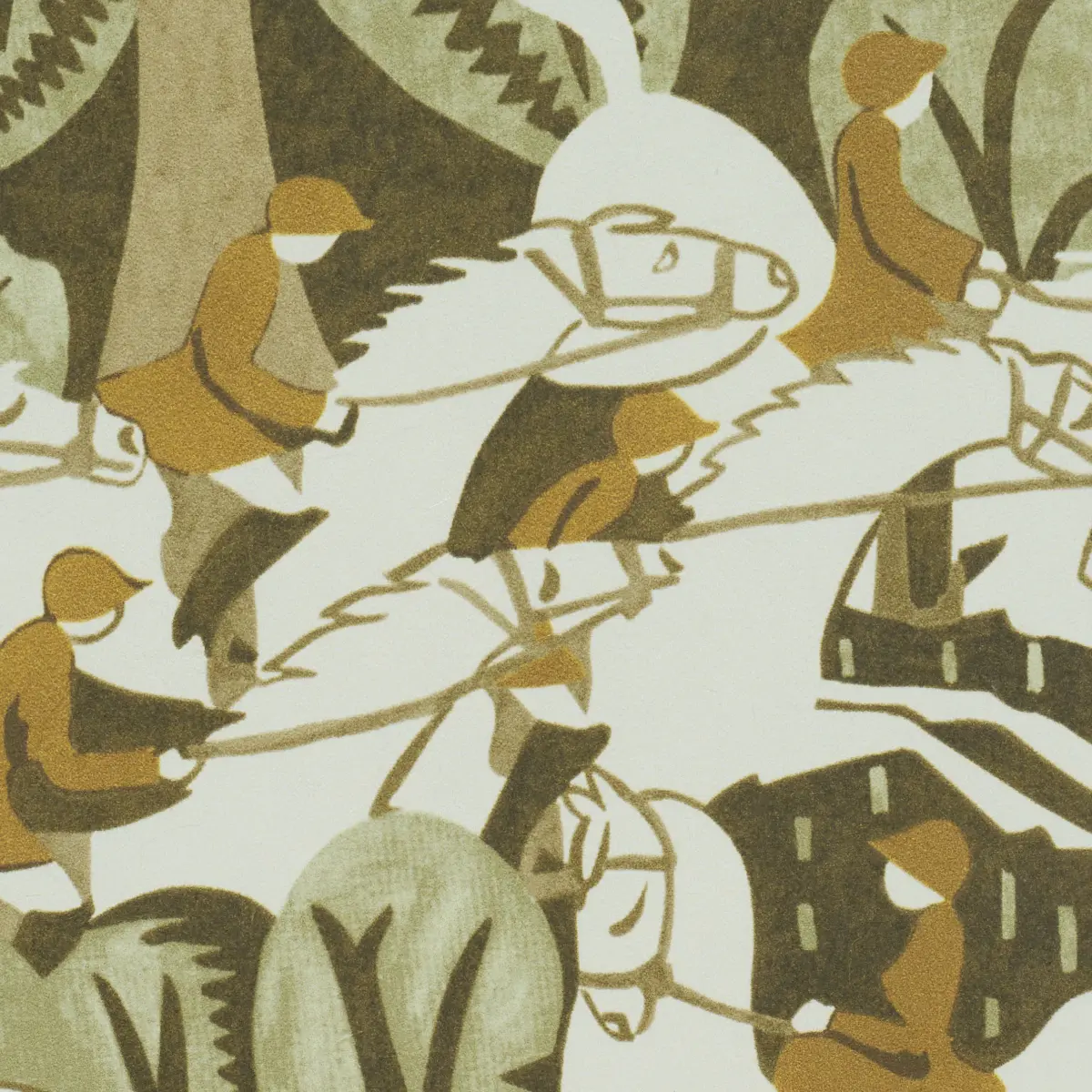 Margaret Schloeman's Fox Chase_ SAGE & SOFT BROWN