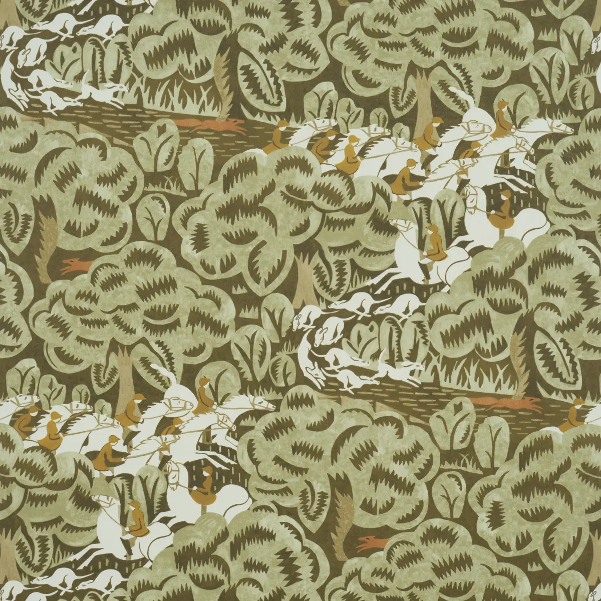 Margaret Schloeman's Fox Chase_ SAGE & SOFT BROWN