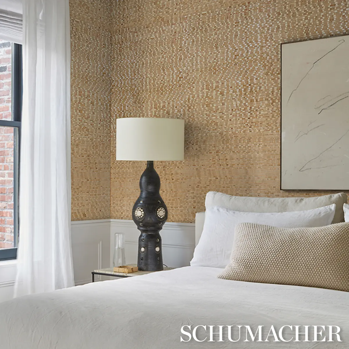 ETTI WATERLILY WALLCOVERING_ WARM GOLD
