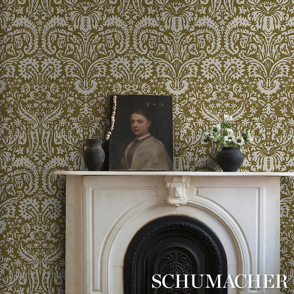 SUFFOLK DAMASK_ OLIVE