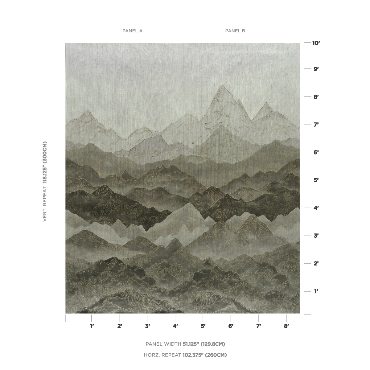 Atmospheric Landscape Panel Set_ MISTY MOUNTAINS