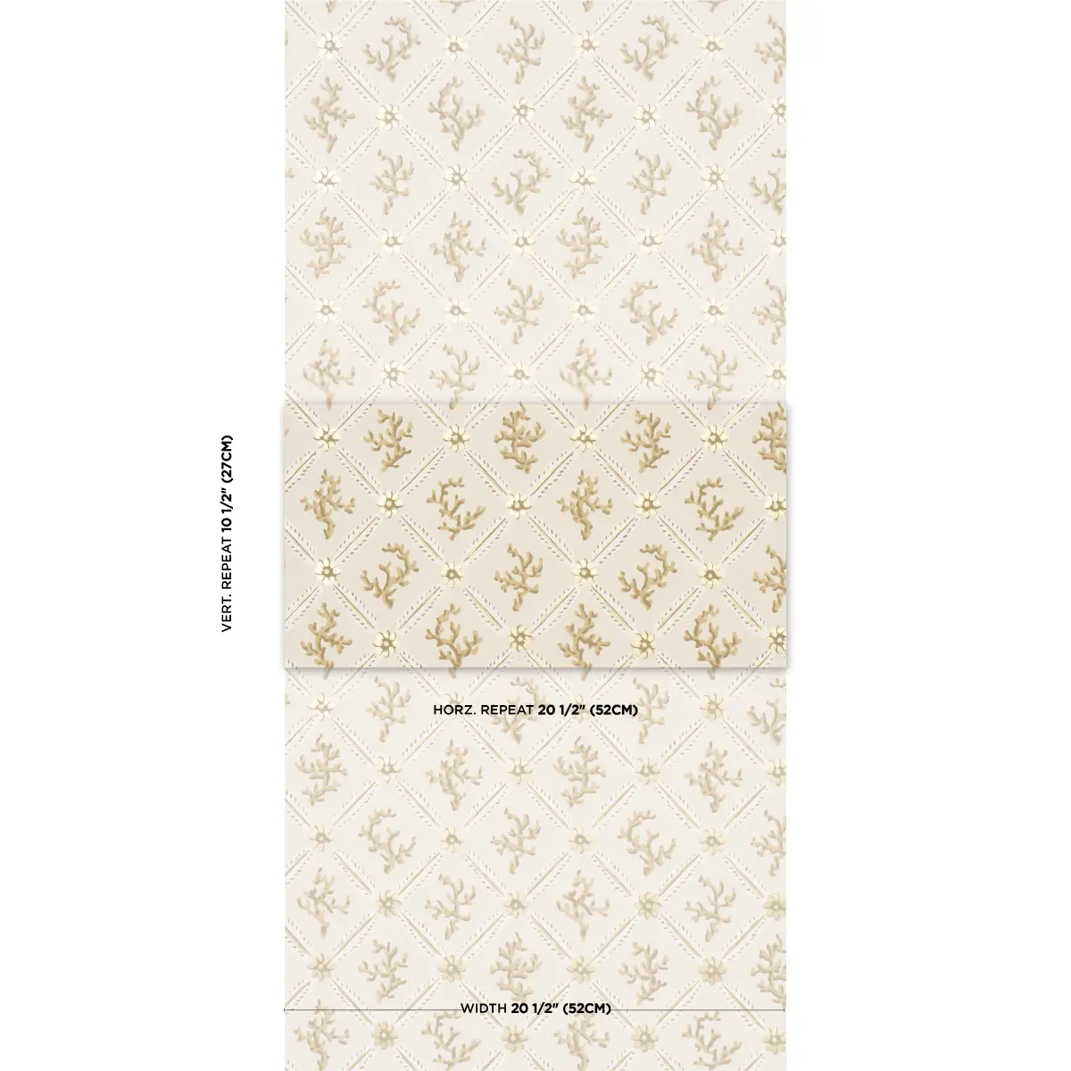 Corail Leaf Trellis_ CHAMPAGNE