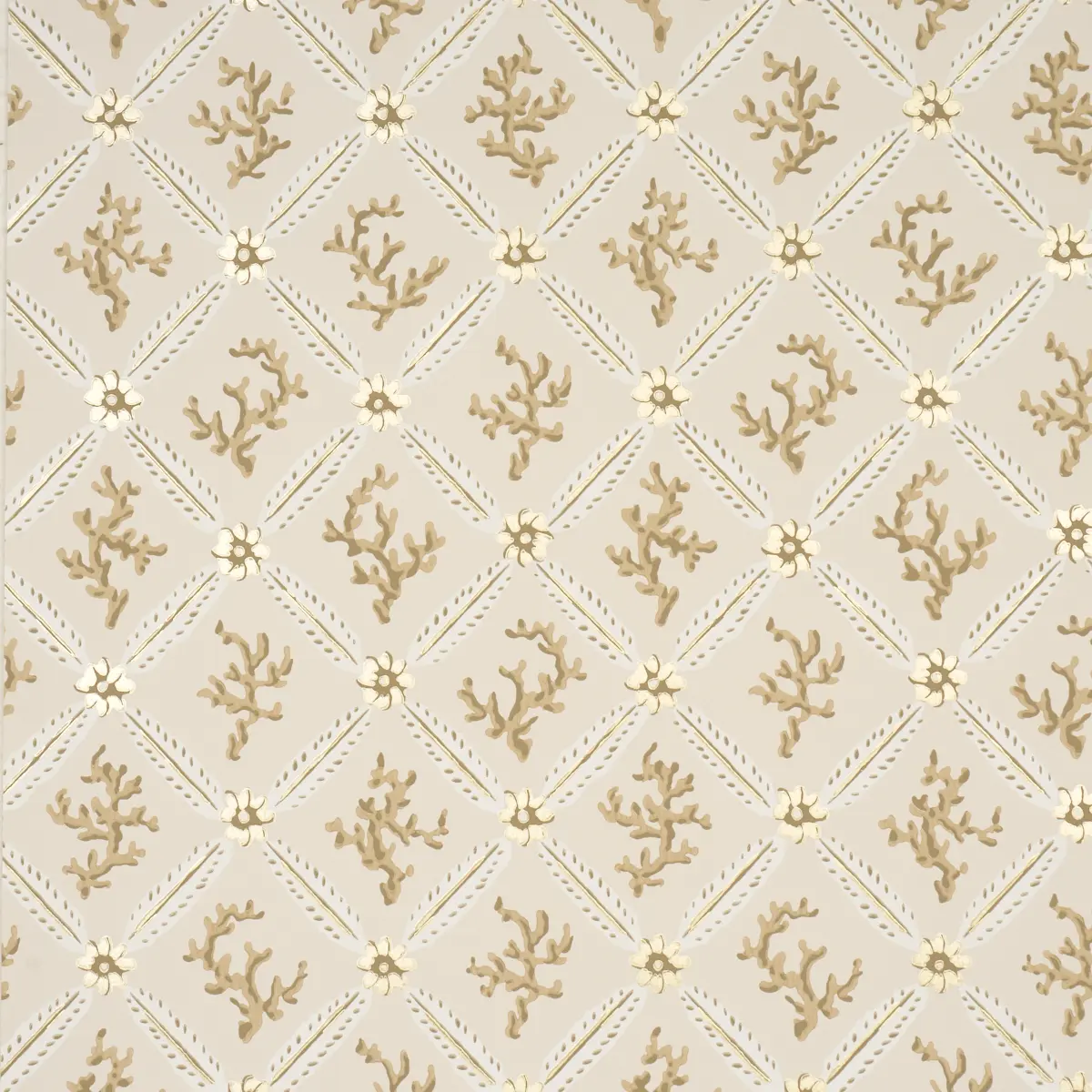 Corail Leaf Trellis_ CHAMPAGNE