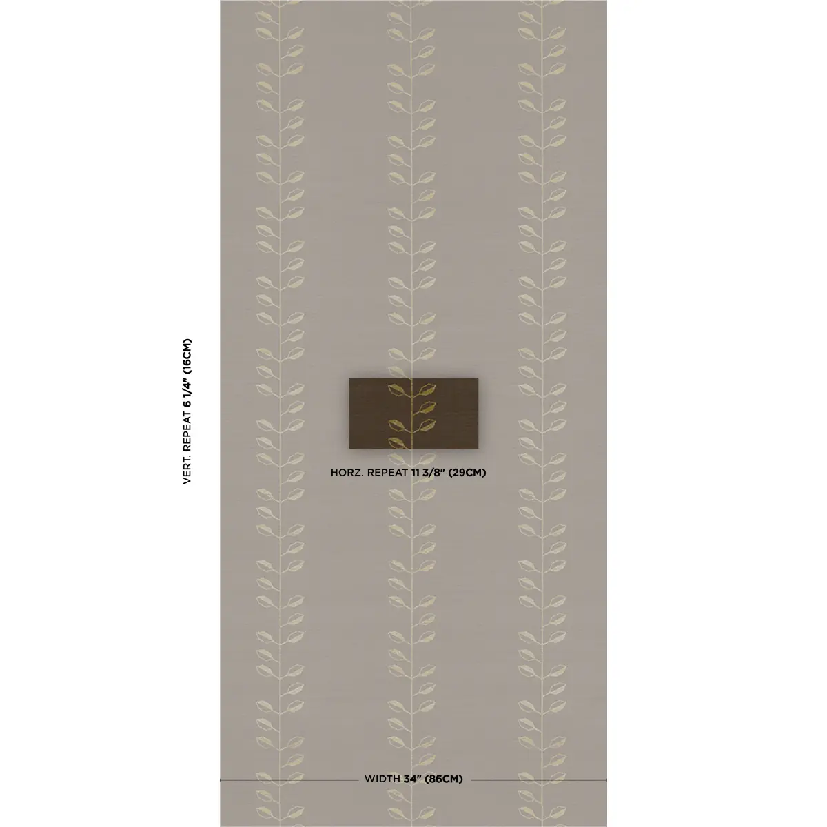 GEO LEAF SISAL_ METALLIC GOLD & SEPIA