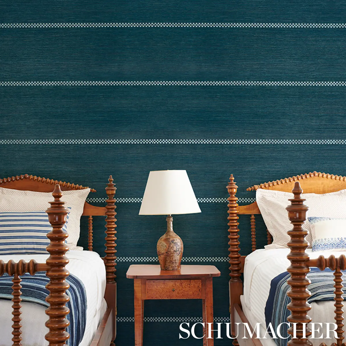 CHECKERED STRIPE SISAL_ PEACOCK