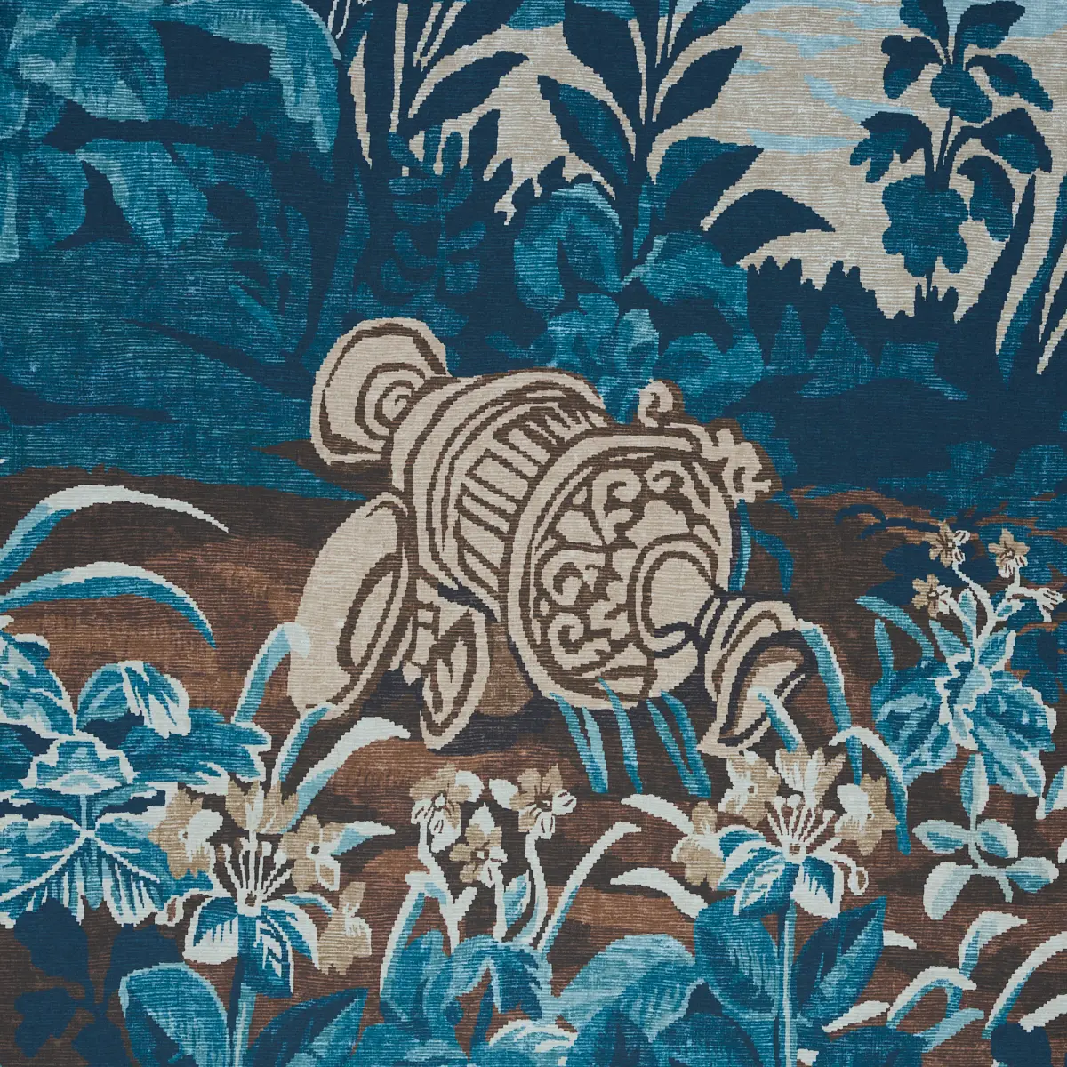 La Forêt 3 Panel Set_ ANTIQUE BLUE FOREST