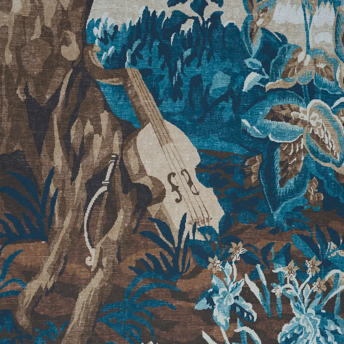 La Forêt 3 Panel Set_ ANTIQUE BLUE FOREST