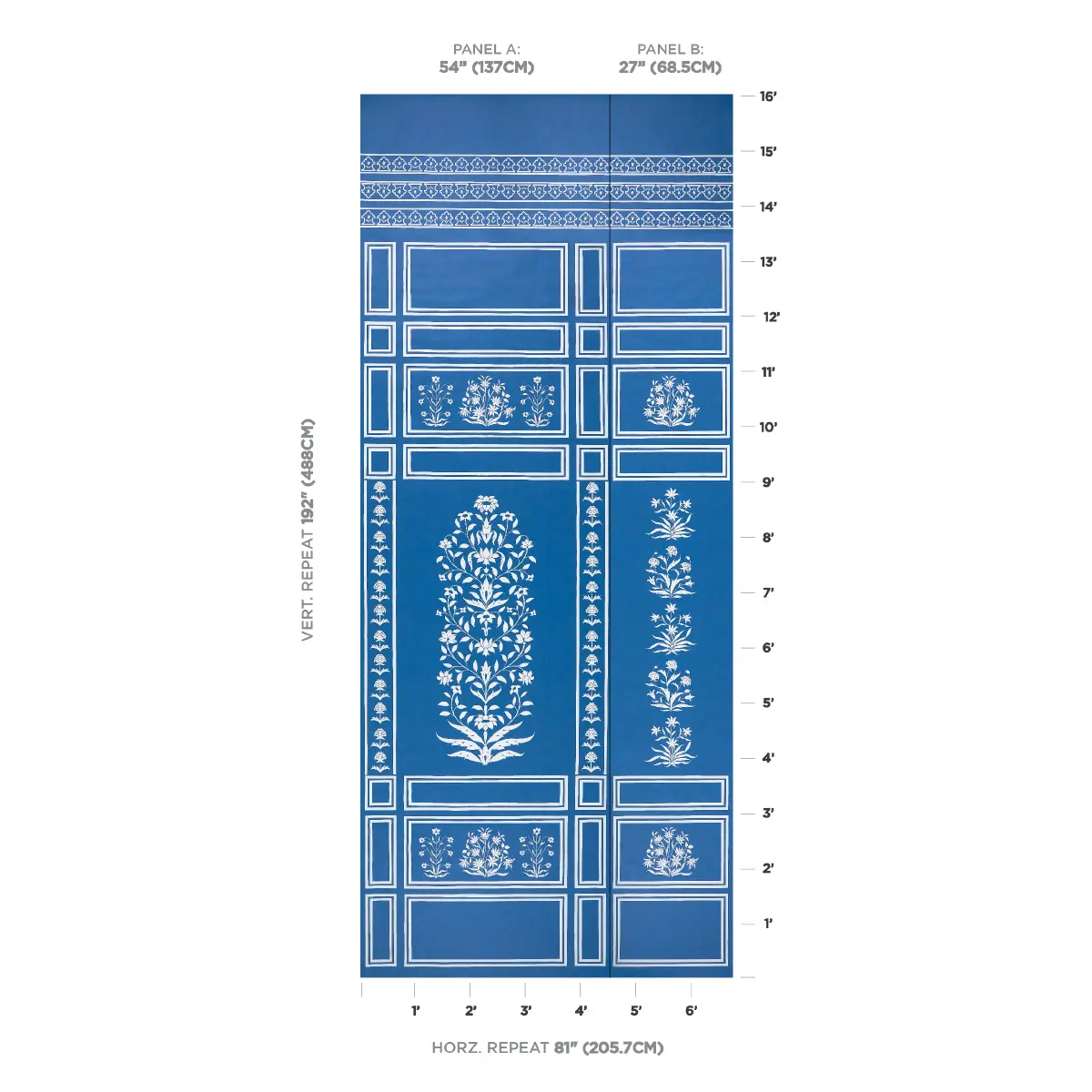 Palladio Mughal Two Panel Set_ BLUE