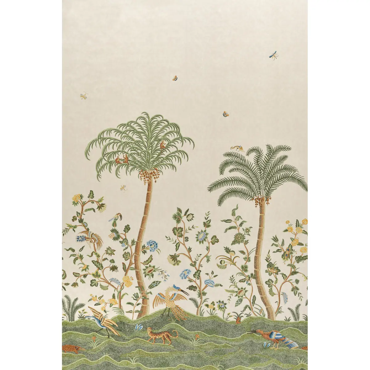 Spotswood Crewel 2 Panel Set_ SAGE