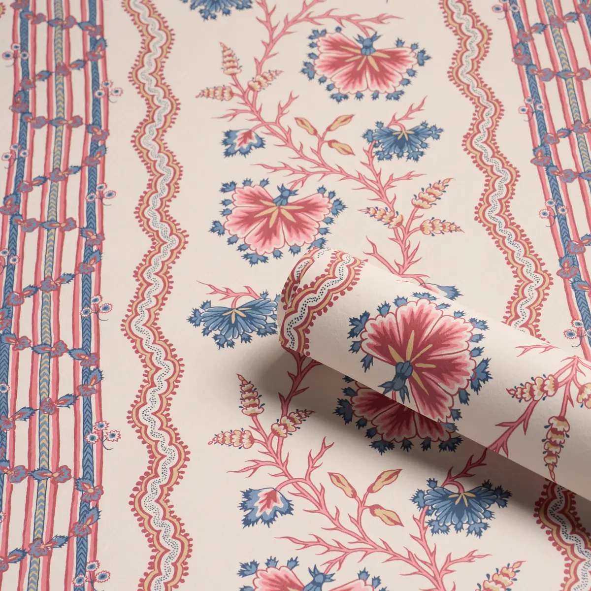 Parvati Floral Stripe_ VERMILION