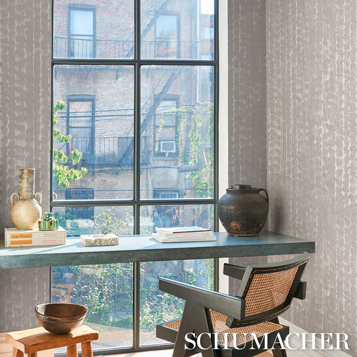 Rune Pinstripe Wallcovering_ SILVER