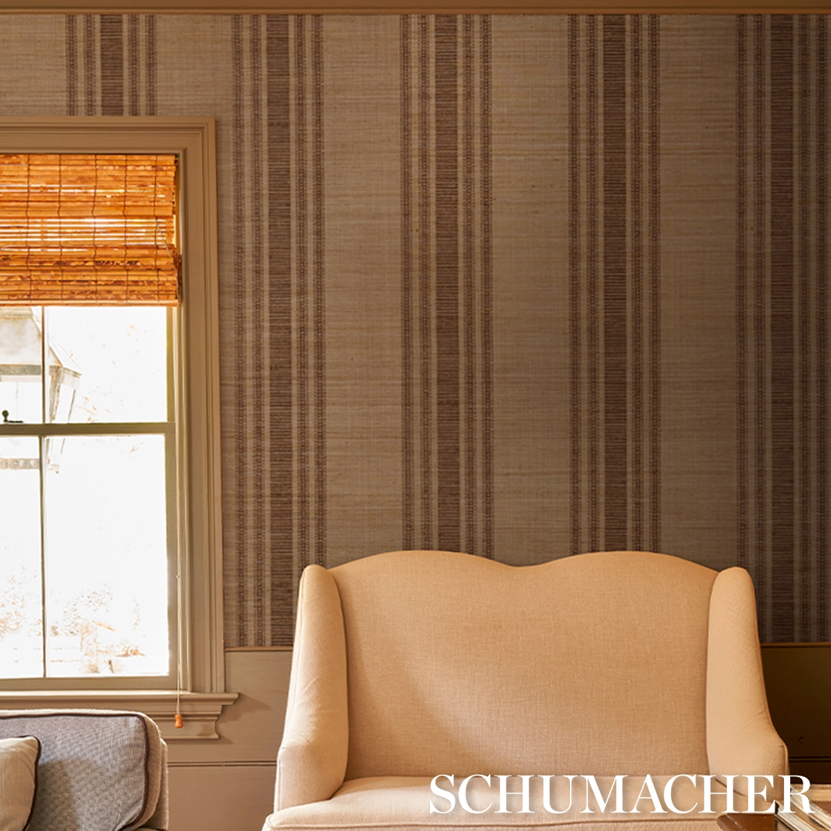 CASSIA SILK STRIPE WALLCOVERING_ WALNUT