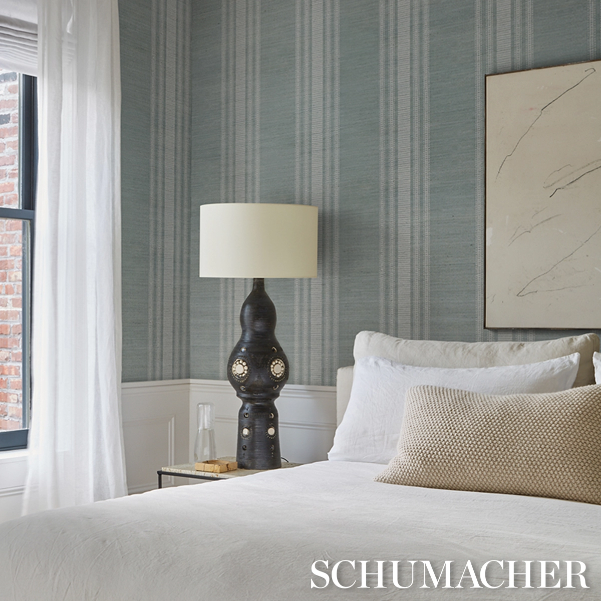 CASSIA SILK STRIPE WALLCOVERING_ SKY