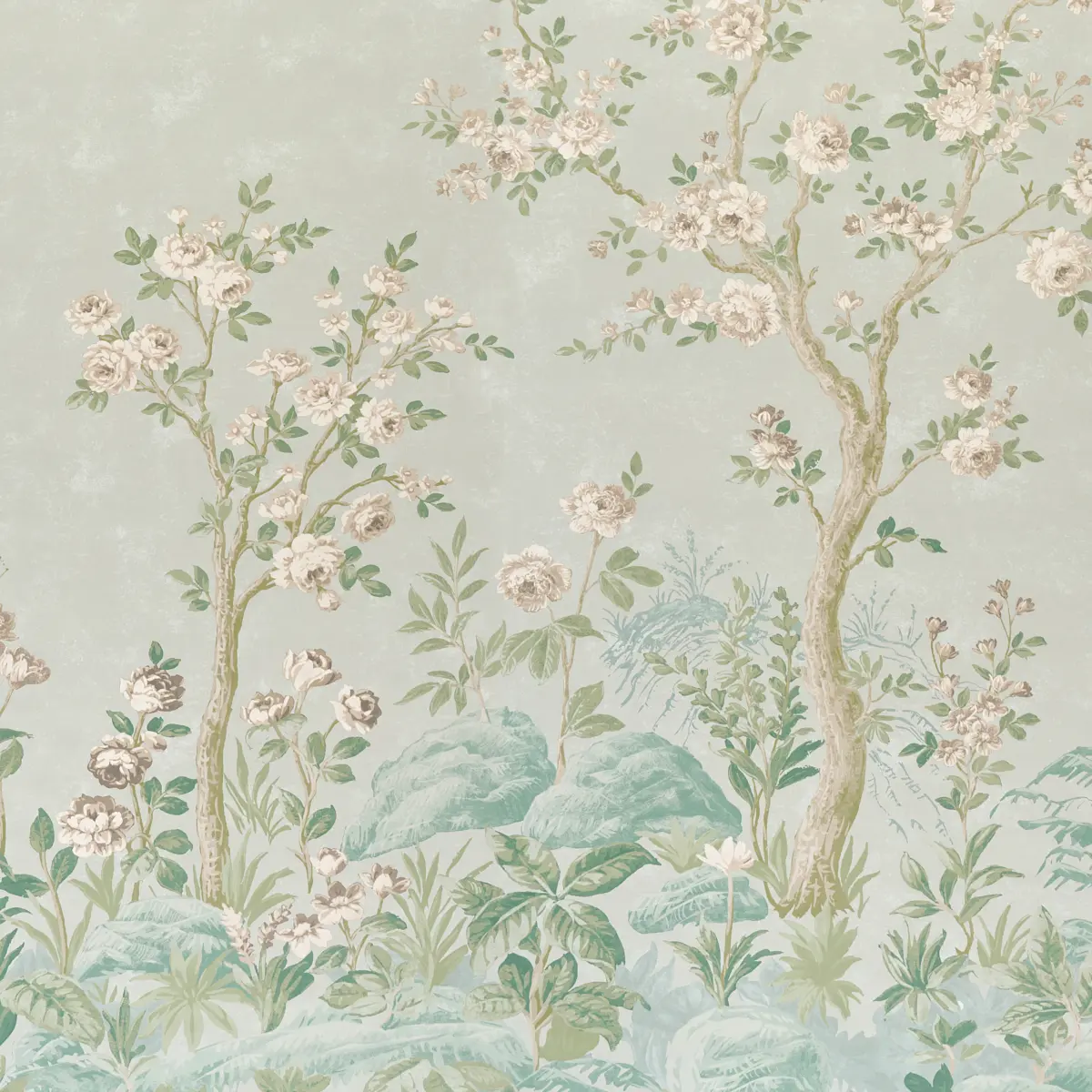 CHARLOTTE'S GARDEN 2 PANEL SET_ CELADON