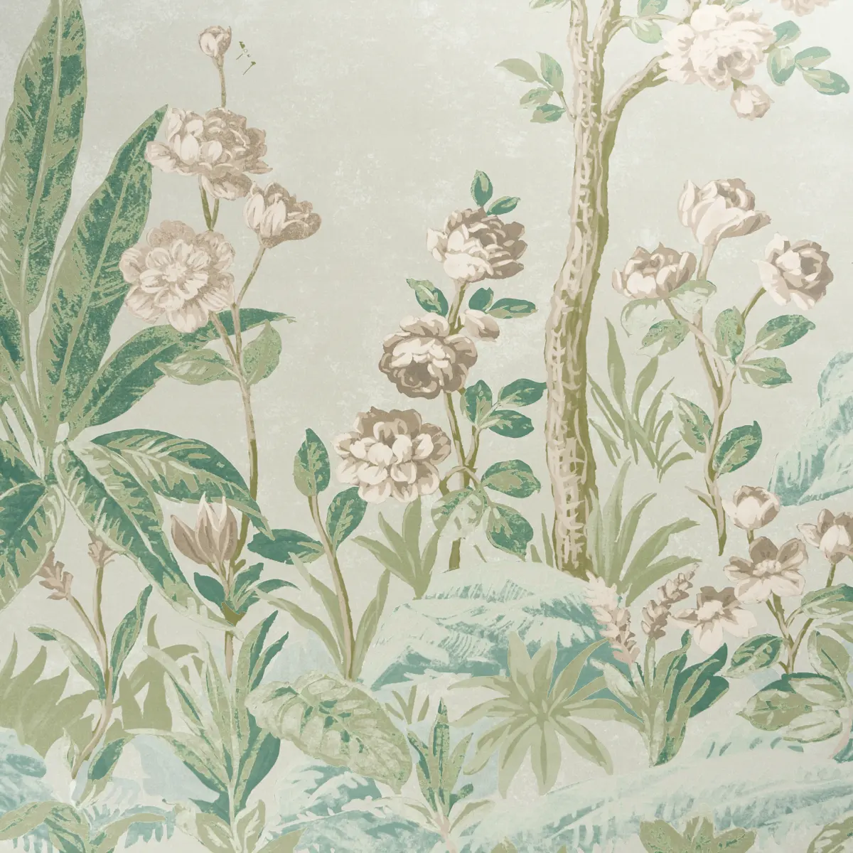 CHARLOTTE'S GARDEN 2 PANEL SET_ CELADON