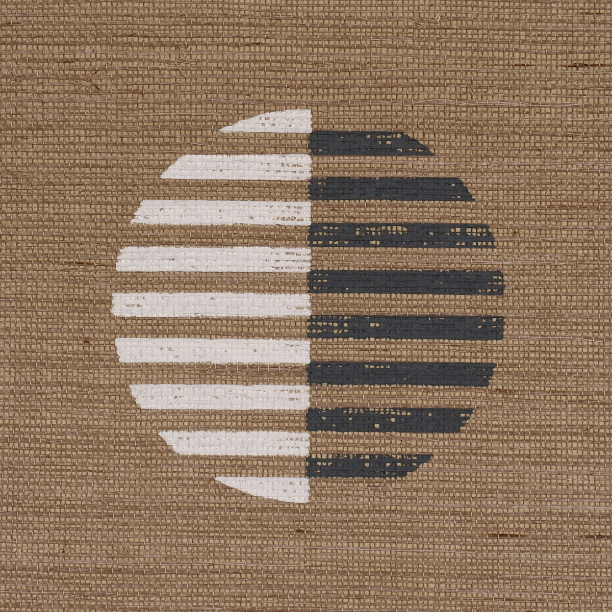 Ando Hand Blocked Sisal_ IVORY & CHARCOAL ON NATURAL