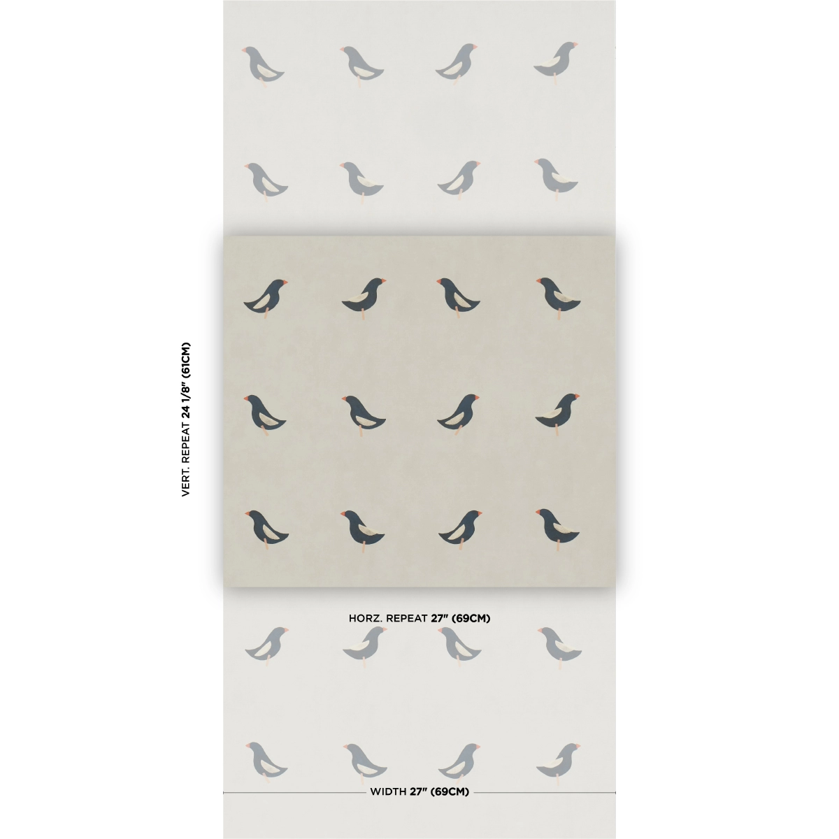 BIRDS PRINT_ BLACK ON NATURAL