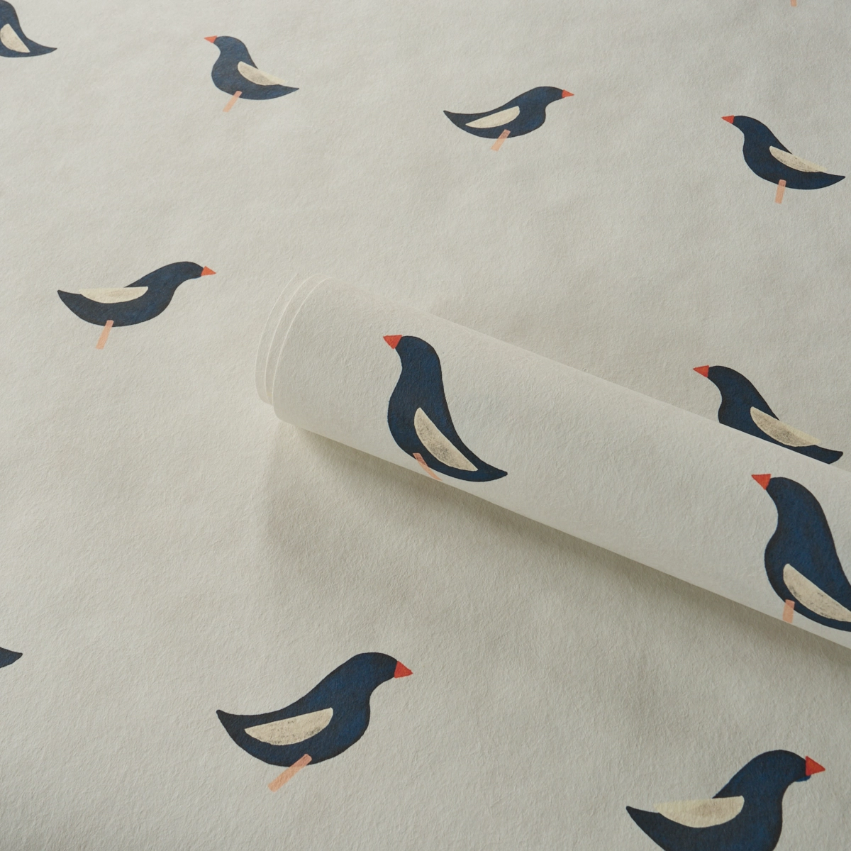 BIRDS PRINT_ BLACK ON NATURAL